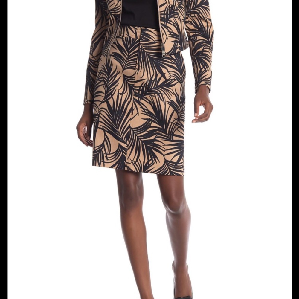 Hugo Boss Vasara tropical palm tree leaf skirt 0
